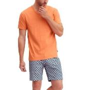 Calida Relax Imprint 4 Short Pyjamas Blå/Orange bomull XX-Large Herr