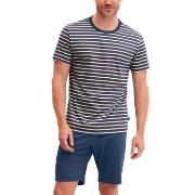 Calida Relax Streamline 2 Short Pyjamas Indigoblå bomull Large Herr
