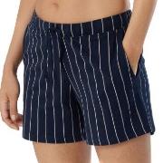 Schiesser Women Mix and Relax Shorts Marin Randig bomull 46 Dam