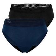 Schiesser Trosor 2P Care Rio Period Pants Svart/Blå bomull 48 Dam