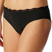 Schiesser Trosor Unique Cotton Rio Brief With Lace Svart bomull 42 Dam