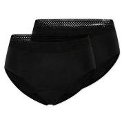 Schiesser Trosor 2P Care Retro Period Pants Svart bomull 40 Dam