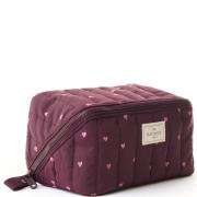The Flat Lay Co. Marshmallow Flat Lay Makeup Box Bag - Burgundy Hearts...
