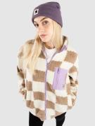 Santa Cruz Sydney Sherpa Fleece Hoodie med Dragkedja brown checkerboar...