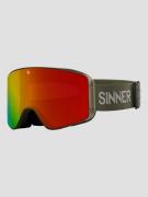 Sinner Aura Matte Moss Green Goggle full red mirror and pink