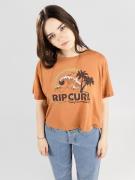 Rip Curl Rainbow Waves Crop T-Shirt light brown