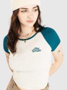 Blue Tomato Crop Raglan Rib T-Shirt bone/petrol