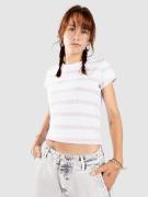 Urban Classics Stripe Cropped T-Shirt white/girlypink