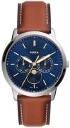 Fossil Herrklocka FS5903 Neutra Minimalist Blå/Läder Ø42 mm