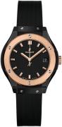 Hublot Damklocka 581.CO.1181.RX Classic Fusion Svart/Gummi Ø33 mm