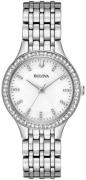 Bulova Damklocka 96X146 Crystal Vit/Stål Ø32 mm