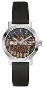 Bulova Damklocka 76L174 Harley-Davidson Blå/Läder Ø22 mm