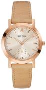 Bulova Damklocka 97L146 Beige/Läder Ø32 mm