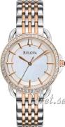 Bulova Damklocka 98R144 Diamond Vit/Roséguldstonat stål Ø30 mm