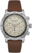 Nautica Herrklocka NAD16545G Beige/Läder Ø44 mm