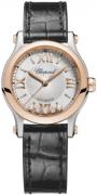 Chopard Damklocka 278573-6013 Happy Sport Silverfärgad/Läder Ø30 mm