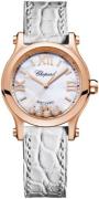 Chopard Damklocka 274893-5009 Happy Sport Vit/Läder Ø30 mm