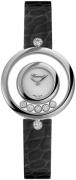 Chopard Damklocka 209415-1001 Happy Diamonds Silverfärgad/Läder