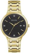 Bulova Herrklocka 97D122 Diamond Svart/Gulguldtonat stål Ø40 mm