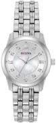 Bulova Damklocka 96P179 Diamond Vit/Stål Ø30 mm