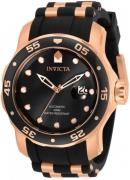 Invicta Herrklocka 33340 Svart/Roséguldstonat stål Ø48 mm