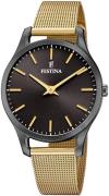 Festina Damklocka F20508-1 Svart/Gulguldtonat stål Ø34 mm