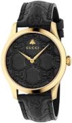 Gucci YA1264034A G-Timeless Svart/Läder Ø38 mm