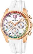 Festina Damklocka F20611-2 Boyfriend Vit/Gummi Ø38.1 mm