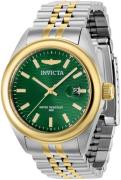 Invicta Damklocka 38431 Aviator Grön/Gulguldtonat stål Ø38 mm