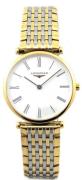 Longines Damklocka L4.512.2.11.7 Grande Classique Vit/Gulguldtonat