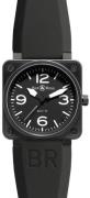 Bell & Ross Herrklocka BR0192-BL-CA BR 01-92 Svart/Gummi Ø46 mm