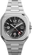 Bell & Ross Herrklocka BR-05-GMT-STEEL-BRACELET Br 05 Svart/Stål