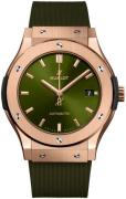 Hublot Herrklocka 511.OX.8980.RX Classic Fusion Grön/Gummi Ø45 mm