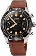 Oris Herrklocka 01 771 7744 4354-07 5 21 45 Diving Svart/Läder Ø43