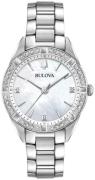 Bulova Damklocka 96R228 Diamond Vit/Stål Ø33 mm