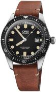 Oris Herrklocka 01 733 7720 4054-07 5 21 45 Diving Svart/Läder Ø42