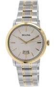 Bulova Herrklocka 98B214 Dress Vit/Gulguldtonat stål Ø40 mm