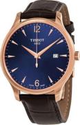 Tissot Herrklocka T063.610.36.047.00 Tradition Blå/Läder Ø42 mm