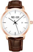 So & Co New York Herrklocka 5521.7 Madison Vit/Läder Ø40 mm