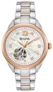 Bulova Damklocka 98P170 Vit/Roséguldstonat stål Ø35 mm