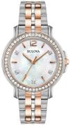 Bulova Damklocka 98L242 Crystal Silverfärgad/Roséguldstonat stål