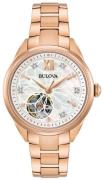 Bulova Damklocka 97P121 Vit/Roséguldstonat stål Ø34 mm