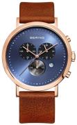 Bering Herrklocka 10540-467 Classic Blå/Läder Ø40 mm