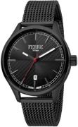 Ferrè Milano Herrklocka FM1G143M0081 Federico Svart/Stål Ø42 mm