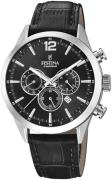 Festina Herrklocka F20542-5 Timeless Svart/Läder Ø44 mm