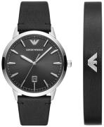 Emporio Armani Herrklocka AR80064SET Svart/Läder Ø43 mm