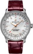 Breitling Damklocka A17395211A1P1 Navitimer Automatic 35 Vit/Läder