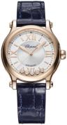 Chopard Damklocka 275378-5001 Happy Sport Silverfärgad/Läder Ø33 mm