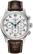 Longines Herrklocka L2.859.4.78.5 Master Silverfärgad/Läder Ø44 mm