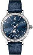 IWC Damklocka IW659801 Portofino Blå/Läder Ø34 mm